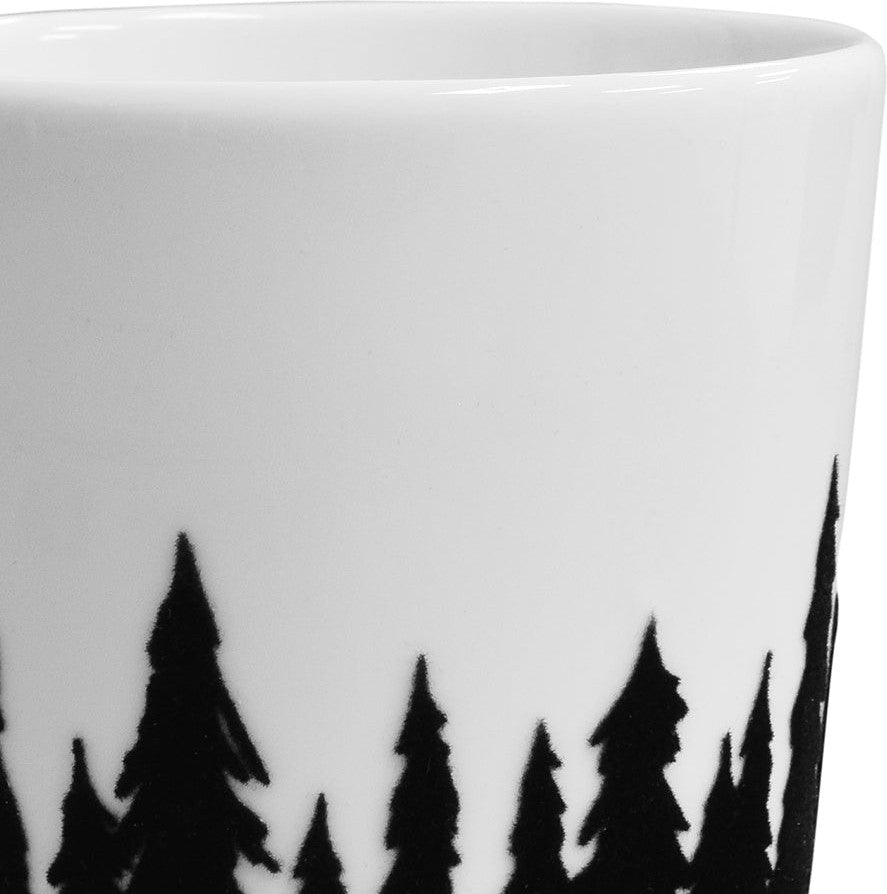Cuisivin - 11.8 Oz Black Velour Trees Porcelain Mug - 6601VTREBL