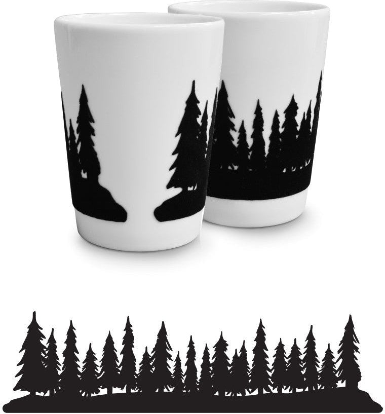 Cuisivin - 11.8 Oz Black Velour Trees Porcelain Mug - 6601VTREBL