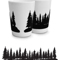 Cuisivin - 11.8 Oz Black Velour Trees Porcelain Mug - 6601VTREBL