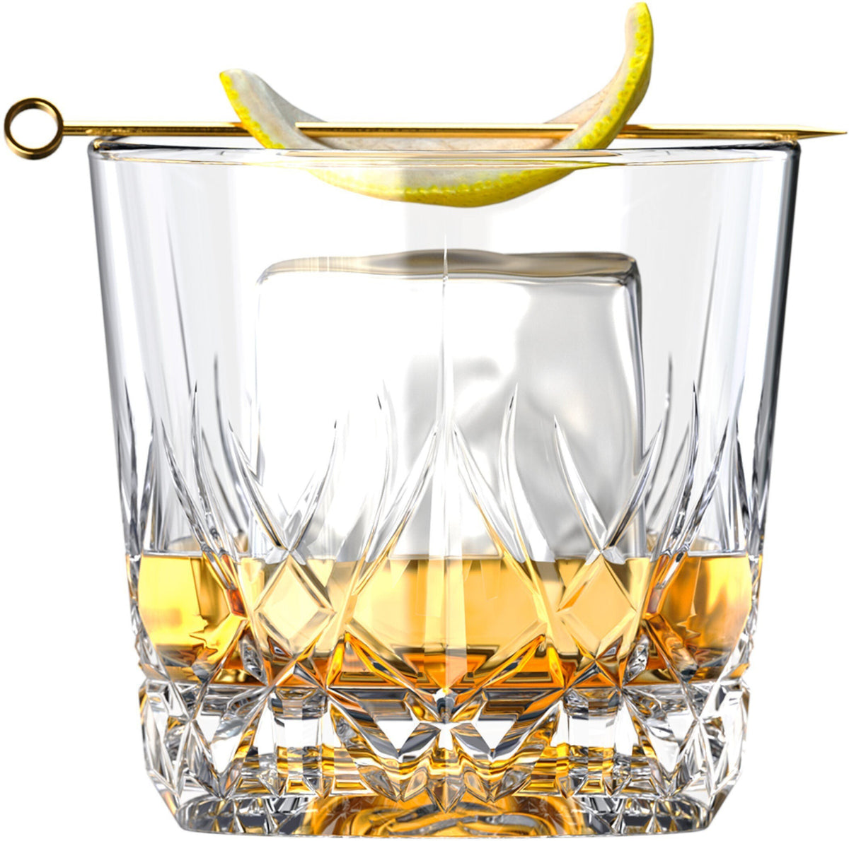 Cuisivin - 12 Oz Glassware Matter Flow Double Rock Cocktail Glass, Pack of 6 BB - 8826