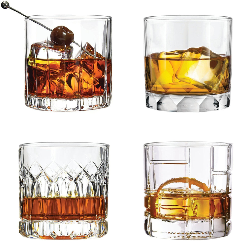 Cuisivin - 12.25 oz 4 DOF Glendale Whiskey Glass Set, Pack of 4 - 8380