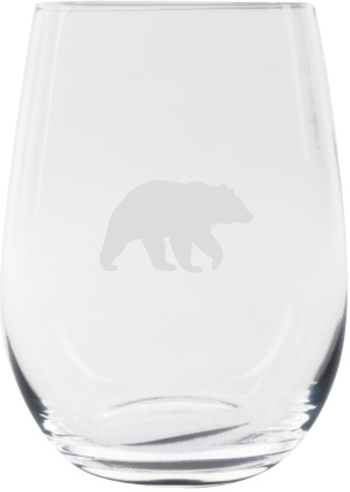 Cuisivin - 12.85 oz Bear Stemless Wine Glass, Pack of 6 - 8505ANM.BEAR