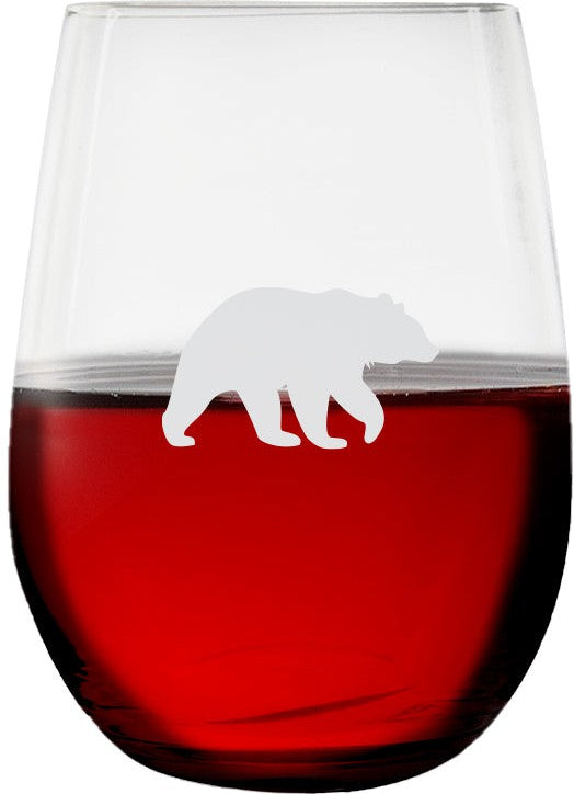 Cuisivin - 12.85 oz Bear Stemless Wine Glass, Pack of 6 - 8505ANM.BEAR