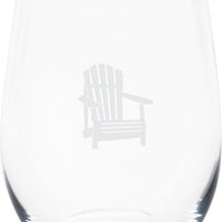 Cuisivin - 12.85 oz Muskoka Chair Print Stemless Wine Glass, Pack of 6 - 8505MUSK