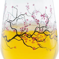 Cuisivin - 13 Oz Designed Glassware Cherry Blossom Stemless Glass, Pack of 6 BB - 8311CB