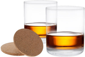 Cuisivin - 13.5 Oz Casual DOF Tumbler with 2 Cork Coasters, Set Of 2 - 8503