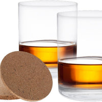 Cuisivin - 13.5 oz Casual DOF Tumbler with 2 Cork Coasters, Pack of 2 - 8503