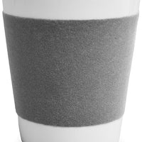 Cuisivin - 13.8 Oz Velour Grey Band Porcelain Mug with Handle - 6603VGY