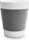 Cuisivin - 13.8 Oz Velour Grey Band Porcelain Mug with Handle - 6603VGY