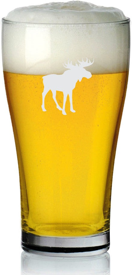 Cuisivin - 15 Oz Moose Print Beer Glass, Set Of 6 - 8802ANM.MOOSE