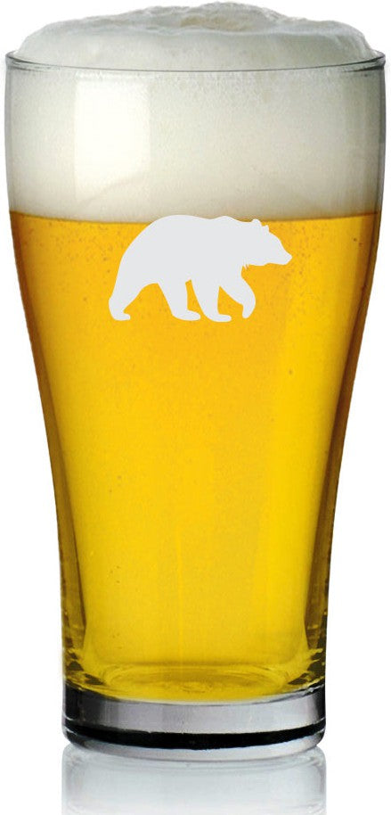 Cuisivin - 15 oz Bear Print Beer Glass, Pack of 6 - 8802ANM.BEAR