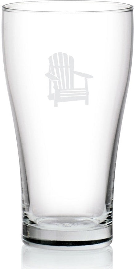Cuisivin - 15 oz Muskoka Chair Print Beer Glass, Pack of 6 - 8802MUSK