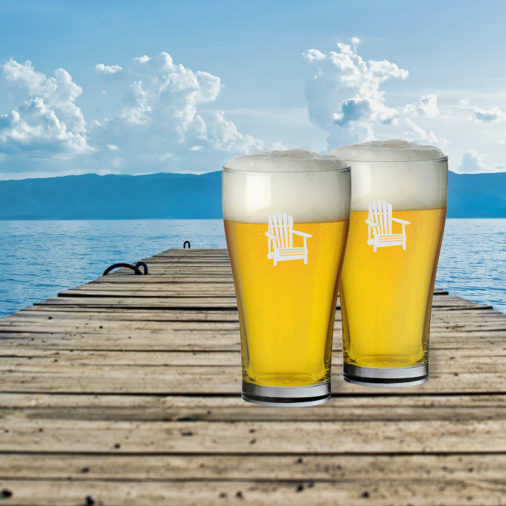 Cuisivin - 15 oz Muskoka Chair Print Beer Glass, Pack of 6 - 8802MUSK