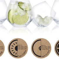 Cuisivin - 15 oz Stemless Gin Copa Glass with Coasters, Pack of 4 - 8501