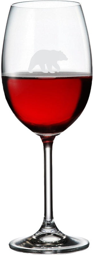 Cuisivin - 15.25 Oz Bear Print Red Wine Glasses, Set Of 6 - 8462ANM.BEAR