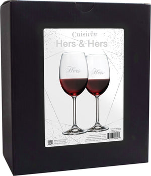 Cuisivin - 15.25 Oz Hers & Hers Red Wine Glasses, Set Of 2 - 8462HERS