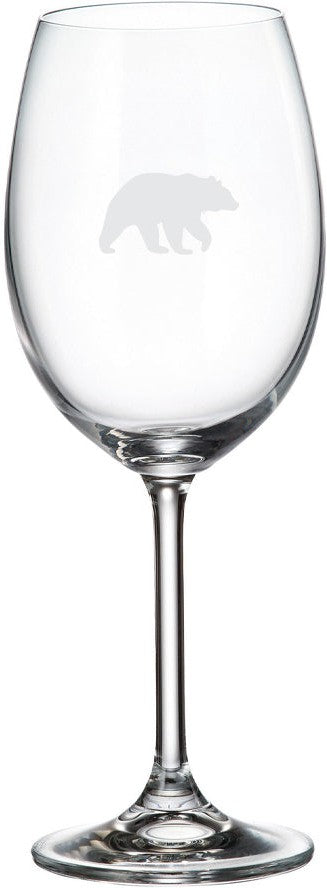 Cuisivin - 15.25 oz Bear Print Red Wine Glasses, Pack of 6 - 8462ANM.BEAR