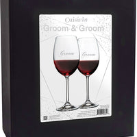 Cuisivin - 15.25 oz Groom & Groom Red Wine Glasses, Pack of 2 - 8462G