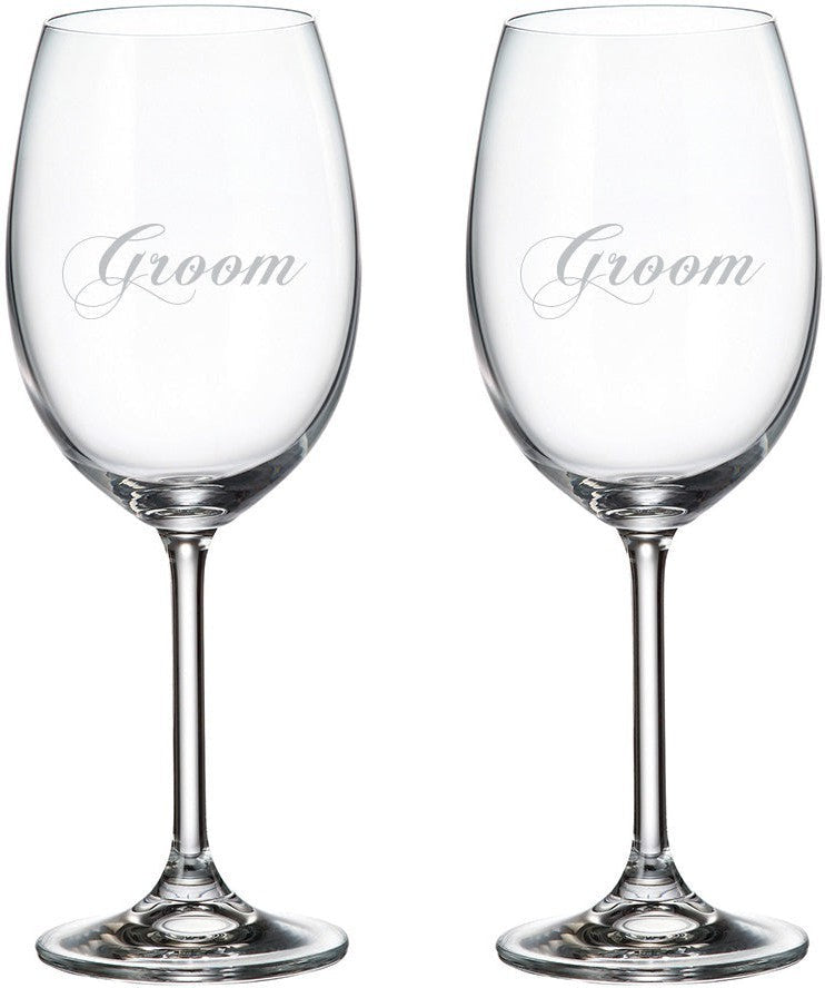 Cuisivin - 15.25 oz Groom & Groom Red Wine Glasses, Pack of 2 - 8462G