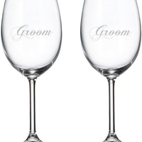 Cuisivin - 15.25 oz Groom & Groom Red Wine Glasses, Pack of 2 - 8462G