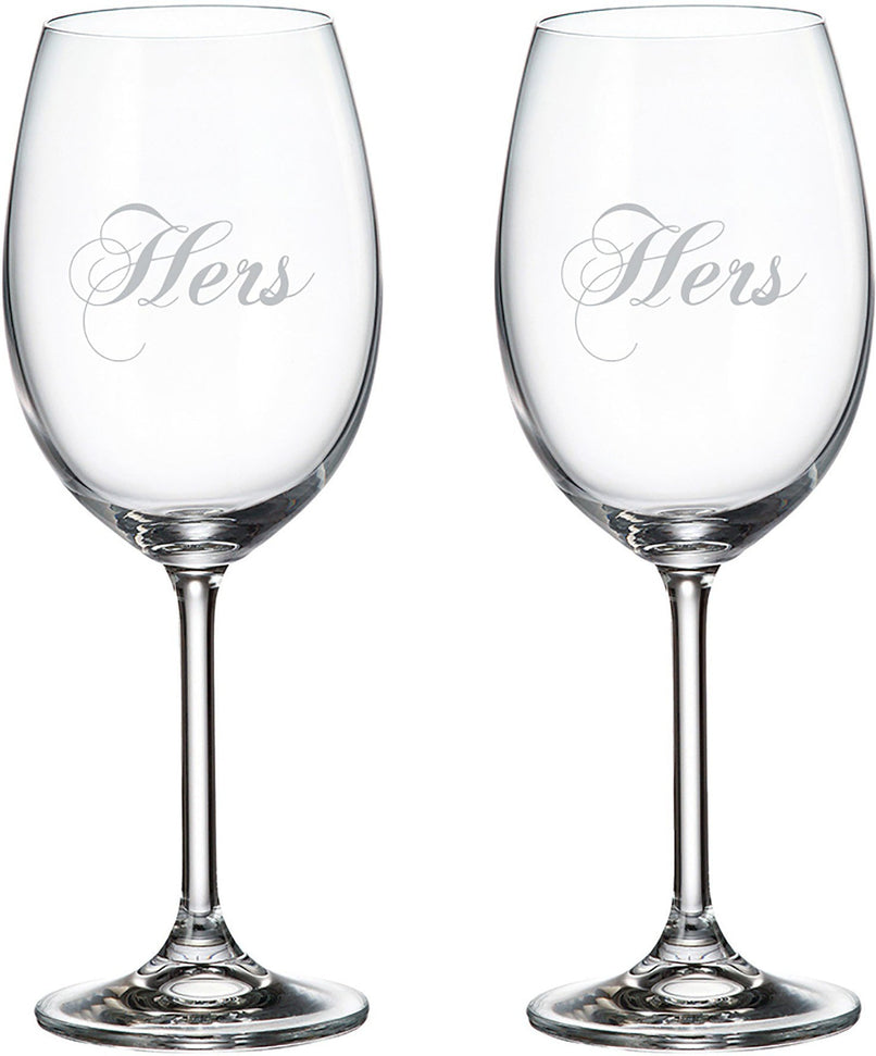 Cuisivin - 15.25 oz Hers & Hers Red Wine Glasses, Pack of 2 - 8462HERS