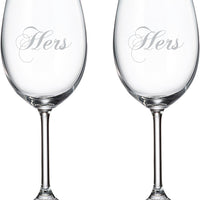 Cuisivin - 15.25 oz Hers & Hers Red Wine Glasses, Pack of 2 - 8462HERS