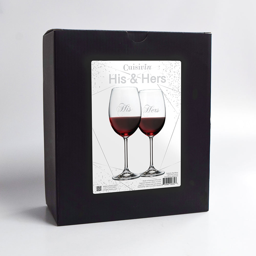 Cuisivin - 15.25 oz His & Hers Wine Glass, Pack of 2 - 8462HH