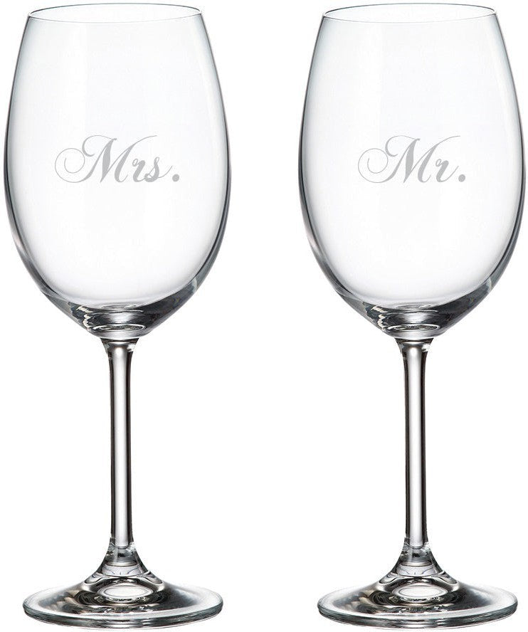 Cuisivin - 15.25 oz Mr. & Mrs. Wine Glass, Pack of 2 - 8462MM