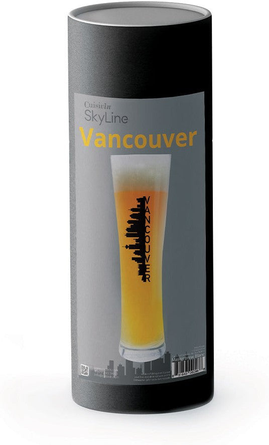 Cuisivin - 16.9 Oz Skyline Vancouver Beer Glass with Tube - 8621VAN