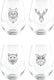 Cuisivin - 18 Oz Geometric Animal Stemless Wine Glass, Set Of 4 - 8502GEOAN