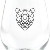 Cuisivin - 18 oz Geometric Animal Stemless Wine Glass, Pack of 4 - 8502GEOAN