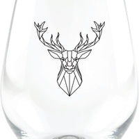 Cuisivin - 18 oz Geometric Animal Stemless Wine Glass, Pack of 4 - 8502GEOAN
