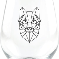 Cuisivin - 18 oz Geometric Animal Stemless Wine Glass, Pack of 4 - 8502GEOAN