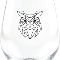 Cuisivin - 18 oz Geometric Animal Stemless Wine Glass, Pack of 4 - 8502GEOAN
