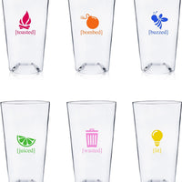 Cuisivin - 20 Oz Perfect Pint Buzzed Cocktail Glass, Pack of 6 - 8614BZ