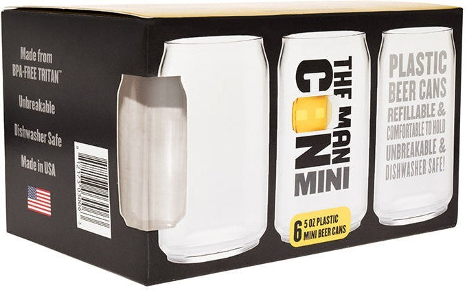 Cuisivin - 5 Oz Man Can Mini Cocktail Plastic Glass, Pack of 6 - 8626