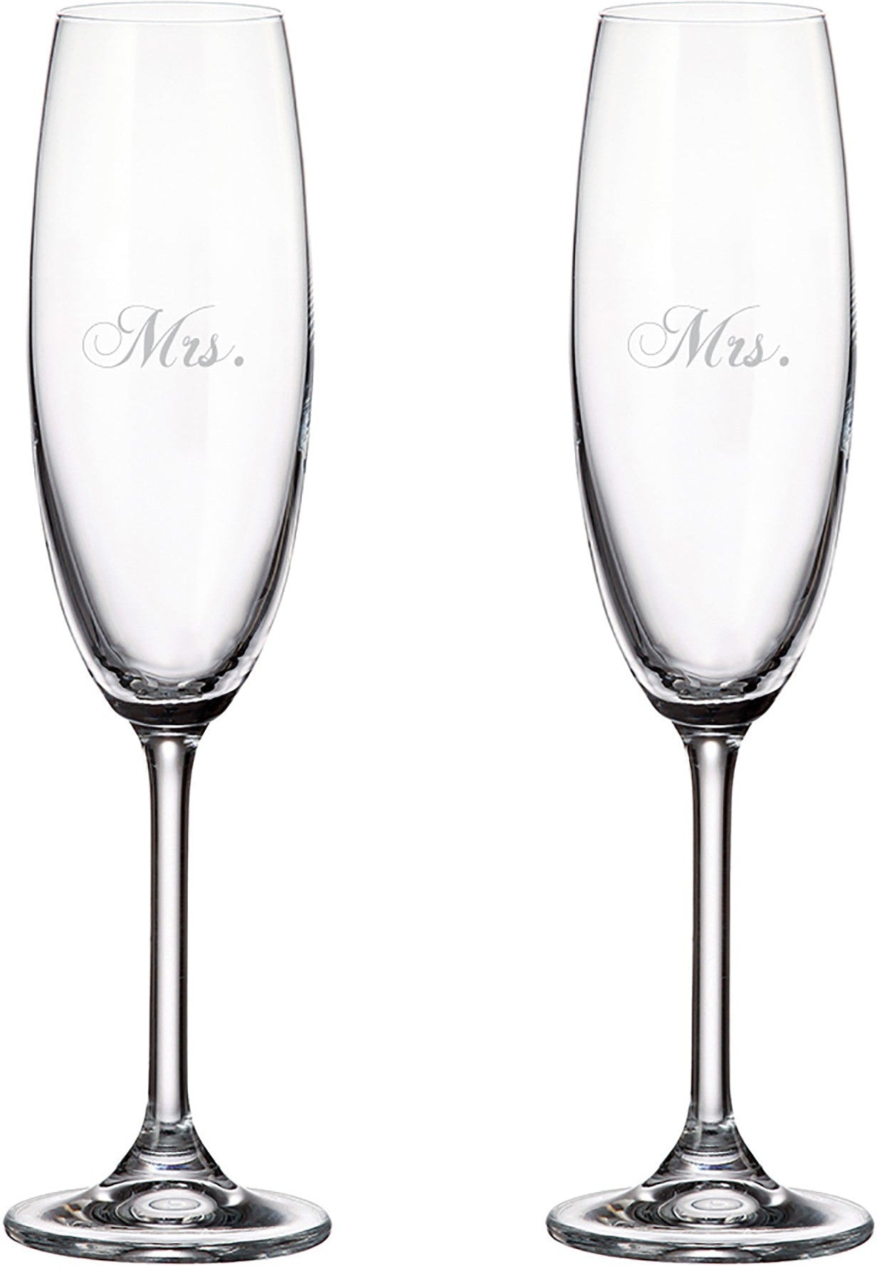 Cuisivin - 7.5 Oz Mrs. & Mrs. Champagne Flute Glasses, Set Of 2 - 8465MRS