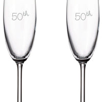 Cuisivin - 7.5 oz 50th Anniversary Champagne Flute Glass, Pack of 2 - 8465AN50