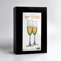 Cuisivin - 7.5 oz 50th Anniversary Champagne Flute Glass, Pack of 2 - 8465AN50