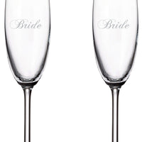 Cuisivin - 7.5 oz Bride & Bride Champagne Flute Glasses, Pack of 2 - 8465B