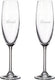 Cuisivin - 7.5 oz Bride & Groom Champagne Flute Glass, Pack of 2 - 8465BG
