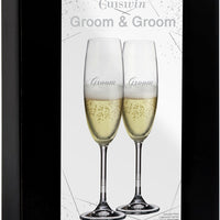Cuisivin - 7.5 oz Groom & Groom Champagne Flute Glasses, Pack of 2 - 8465G