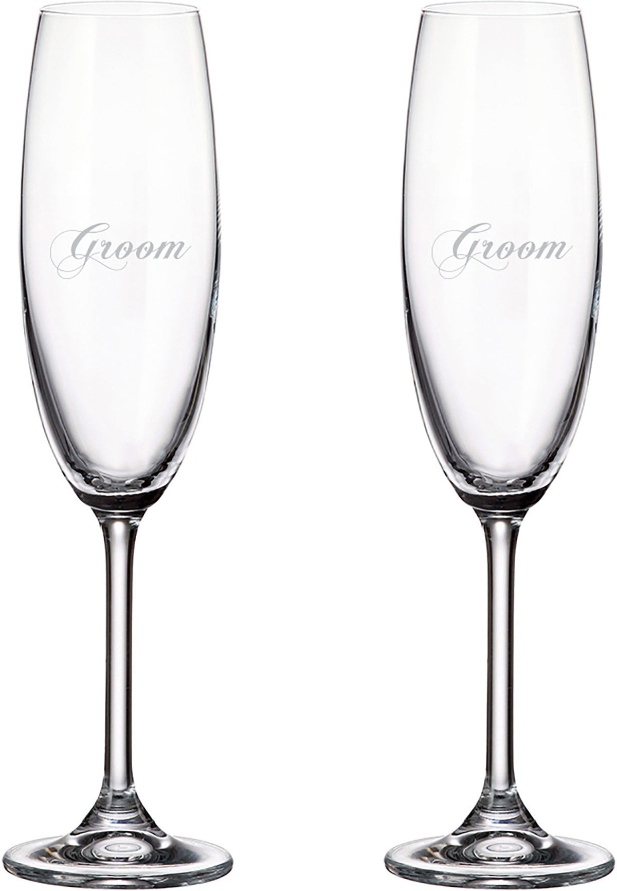 Cuisivin - 7.5 oz Groom & Groom Champagne Flute Glasses, Pack of 2 - 8465G