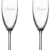 Cuisivin - 7.5 oz Groom & Groom Champagne Flute Glasses, Pack of 2 - 8465G