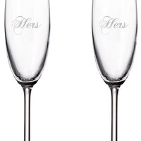 Cuisivin - 7.5 oz Hers & Hers Champagne Flute Glasses, Pack of 2 - 8465HERS