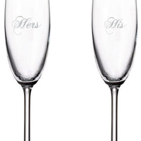 Cuisivin - 7.5 oz His & Hers Champagne Flute Glass, Pack of 2 - 8465HH