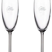 Cuisivin - 7.5 oz His & His Champagne Flute Glasses, Pack of 2 - 8465HIS