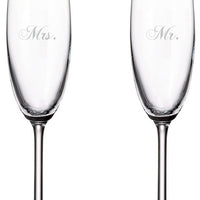 Cuisivin - 7.5 oz Mr. & Mrs. Champagne Flute Glass, Pack of 2 - 8465MM