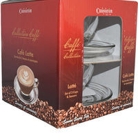 Cuisivin - 9 oz Caffe Latte, Pack of 2 Cups & 2 Saucers - 8703