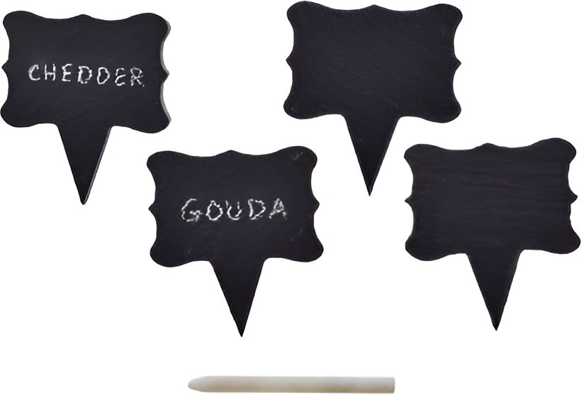 Cuisivin - Bel-Air Slate Cheese Markers, Pack of 4 Pc+1 Chalk - 4806
